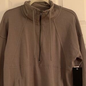 90 Degree By Reflex Zip-Up Sweater in Taupe